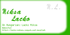 miksa lacko business card
